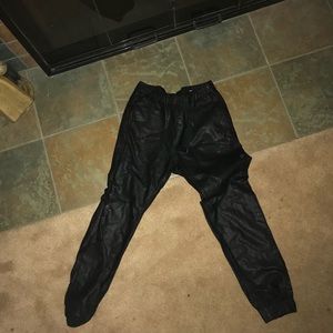 California pleather joggers